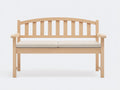 Gartenbank 150x58x88 cm - Holzfarben und Beige - Holzbank mit Armlehnen und geschwungener Lattenrückenlehne