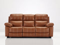 3 Sitzer Sofa aus Leder 220x95x100 cm - Hellbraun - Gepolstert - Modernes Design