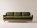 3 Sitzer Sofa aus Strukturstoff 220x92x82 cm - Olivgrün - Modernes Design mit Holzfüßen