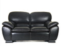 Zweisitzer Sofa in Lederoptik 175 x 95 x 90 cm - Schwarz - Komfortdesign mit breiten gepolsterten Armlehnen