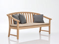 Gartenbank aus Holz 170 x 65 x 90 cm - Naturholz - Klassisches Design mit gebogener Lattenrückenlehne und Armlehnen