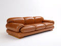 3 Sitzer Sofa 228x98x85 cm - Cognacbraun - Lederbezug mit breiten Armlehnen und modernem Design