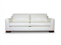 Zweisitzer Sofa in Lederoptik 190 x 92 x 85 cm - Weiß - Modernes Design mit breiten Armlehnen