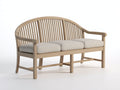 Gartenbank aus Holz 180x65x95 cm - Naturholz-Beige - Gepolsterte Sitzfläche - Klassisches Design