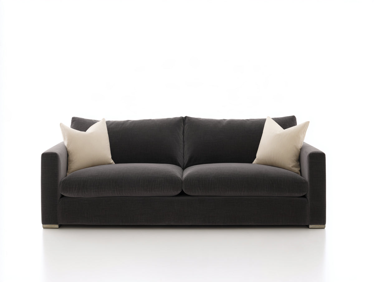 Zweisitzer Sofa mit Stoffbezug 205x95x85 cm - Anthrazit - Weich gepolstert - Modernes Design