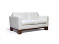 Zweisitzer Sofa aus Leder und Holz 170x88x85 cm - Weiß - Gepolstert - Modernes Design