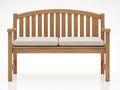 Gartenbank aus Holz 150x60x90 cm - Natur-Beige - Klassisches Design mit Armlehnen und Sitzauflagen