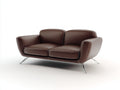 Zweisitzer Sofa aus Leder 175x90x82 cm - Dunkelbraun - Metallfüße - Modernes Design