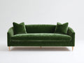 3 Sitzer Sofa mit Stoffbezug 220 x 90 x 80 cm - Dunkelgrün - Modernes Design mit geschwungenen Armlehnen