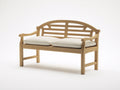 Gartenbank aus Holz 150x65x90 cm - Naturholz-Beige - Gepolsterte Sitzfläche - Klassisches Design