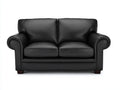 Zweisitzer Sofa aus Leder 175x90x88 cm - Schwarz - Klassisches Design mit gerollten Armlehnen